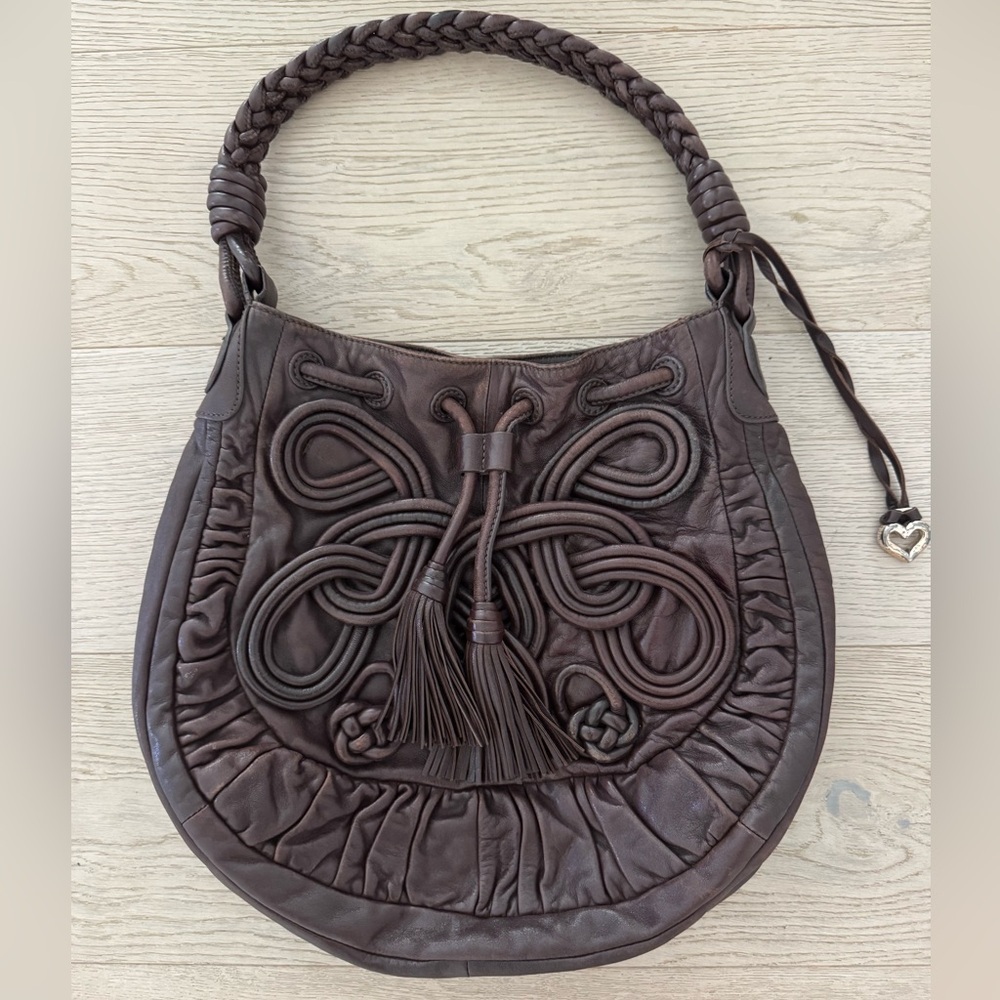 BRIGHTON Lockheart Masterpiece Gabby Brown Pretzel Hobo Shoulder Bag